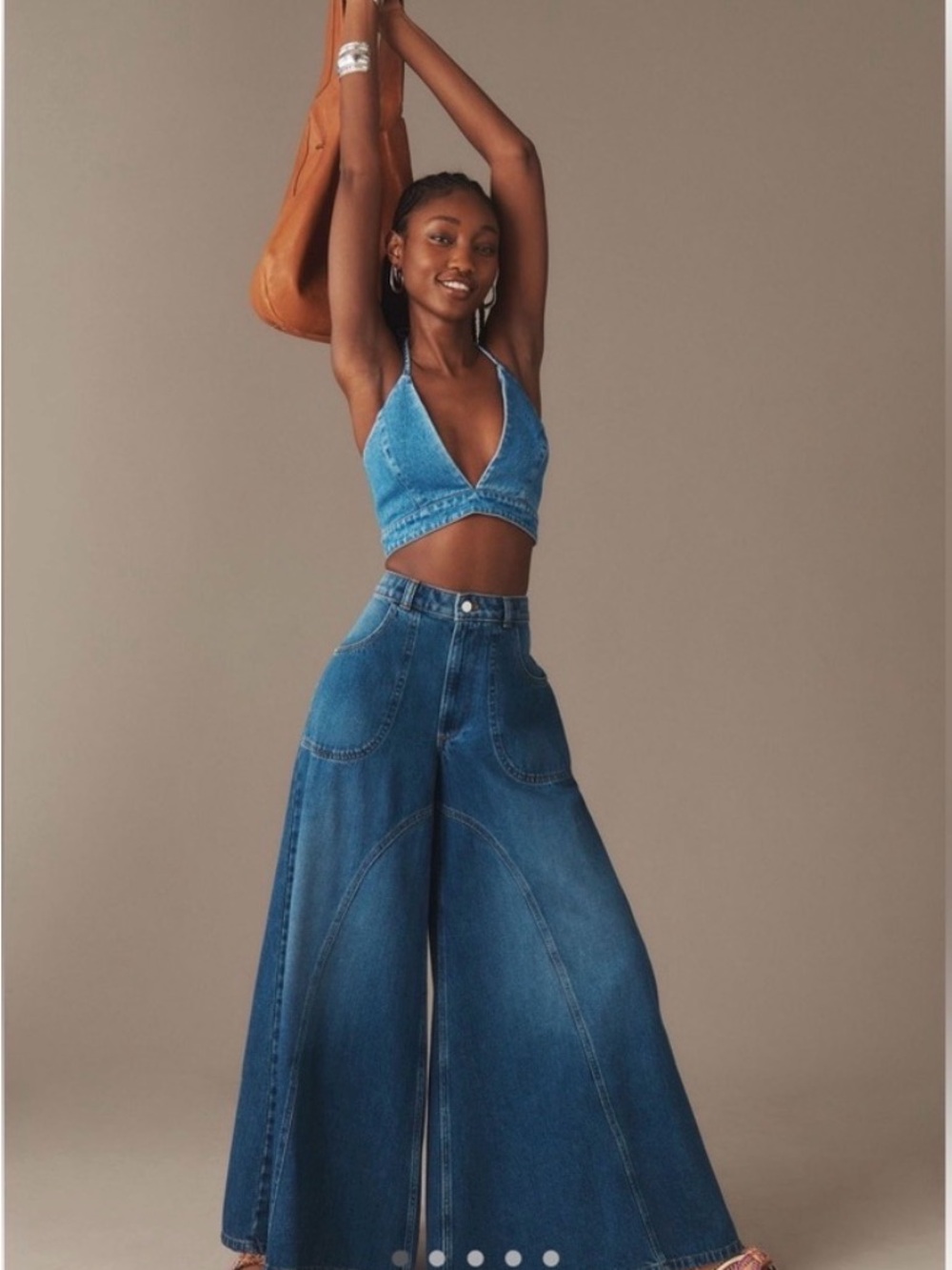 Pilcro Wide-Leg High-Rise Jeans — Blue Denim - Picture 2 of 8
